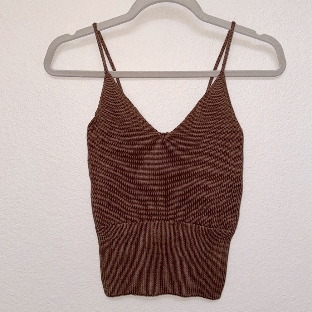 brandy Melville brown knit tank